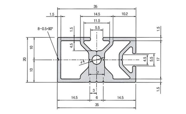 Nhôm định hình MP20x35 - Hình ảnh 3